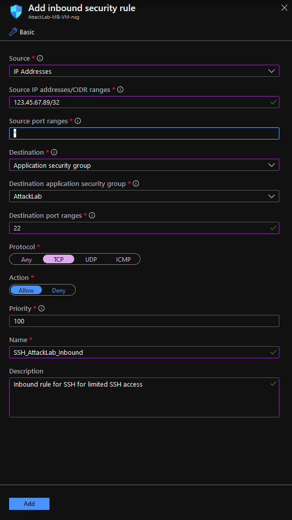 NSG configuration using Application security group Azure Security