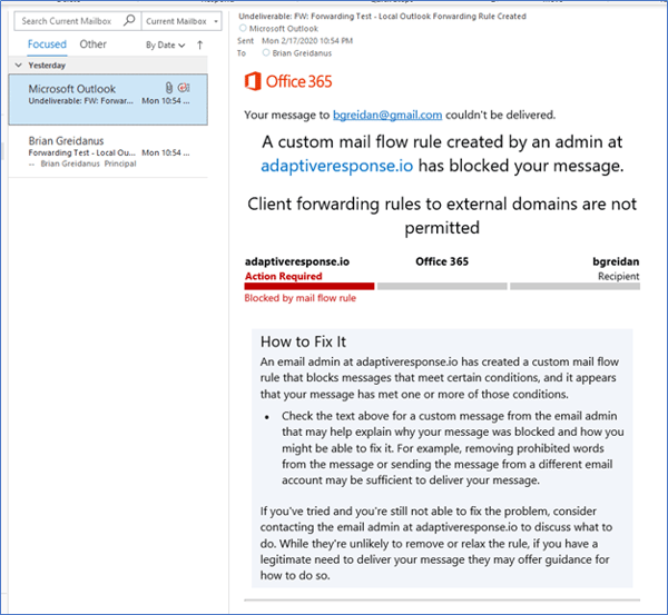 Office 365 email forwarding image