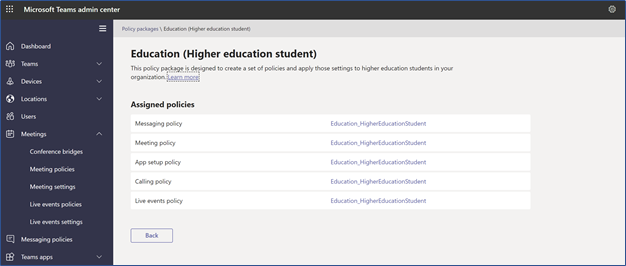 Example Education Policy Package