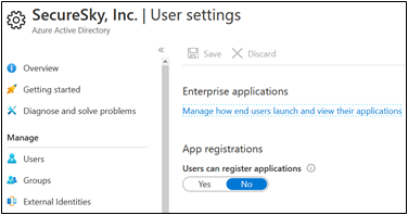 Azure Active Directory - User Settings